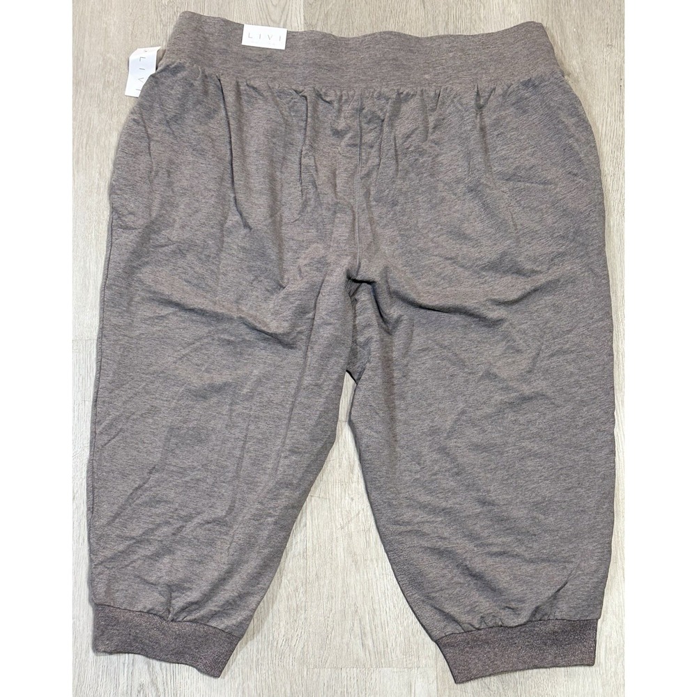 Lane Bryant LIVI Active French Terry Capri Jogger 18/20 Gray Elastic Waist NEW - Picture 8 of 9
